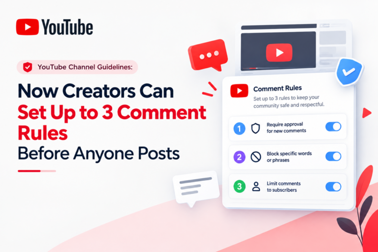 YouTube Channel Guidelines: Now Creators Can Set Up to 3 Comment Rules Before Anyone Posts